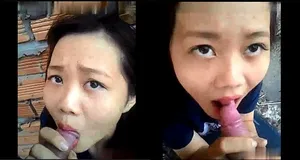 Cô bạn gái mút của quý ở vườn sau nhà